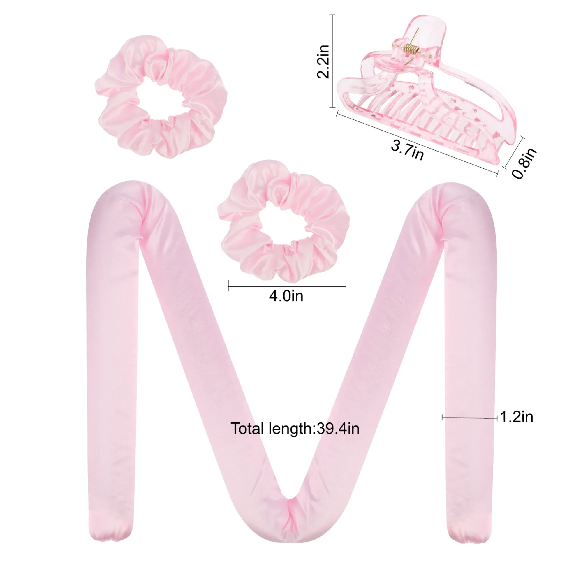 Heatless Curling Headband,  Hair Curling Rod, No Hot Hair Roller, Foam Curl Ribbon with Hair Claw Clip and Scrunchies